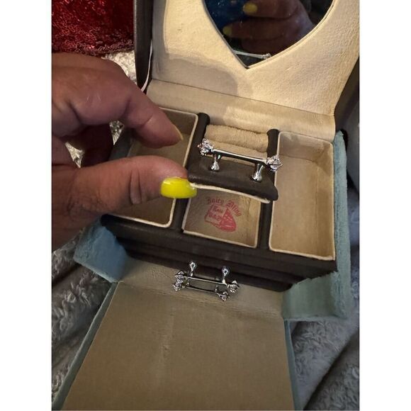 Juicy Couture vintage y2k velour square Jewelry Box bag pouch Case & Storage - Picture 8 of 10